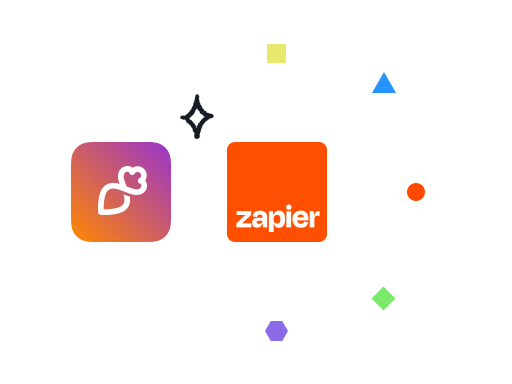 Picture illustration of the Zapier integration in Overloop